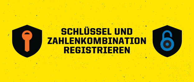 Schlüssel und Zahlenkombination Registrieren